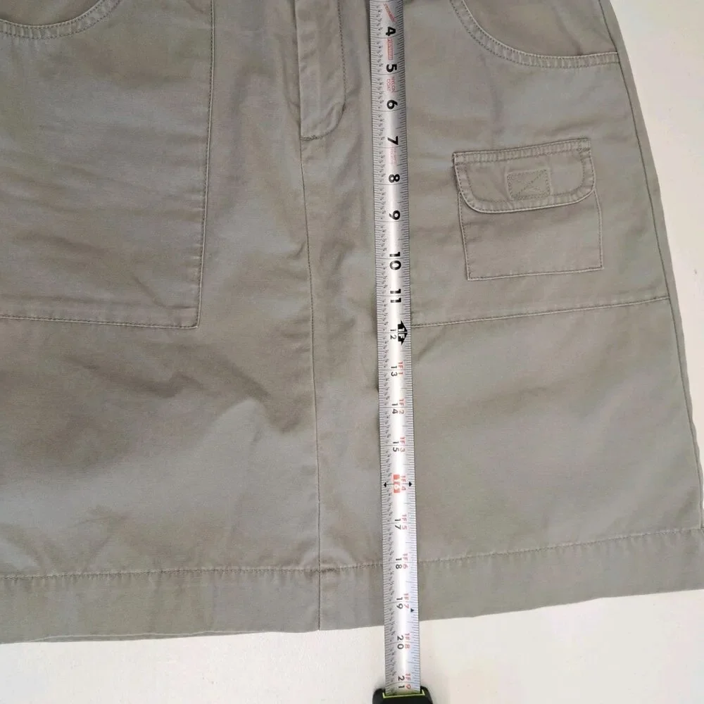 Eddie Bauer Olive 100% Cotton Skirt, Women's Size 10 Pockets - Picture 7 of 7